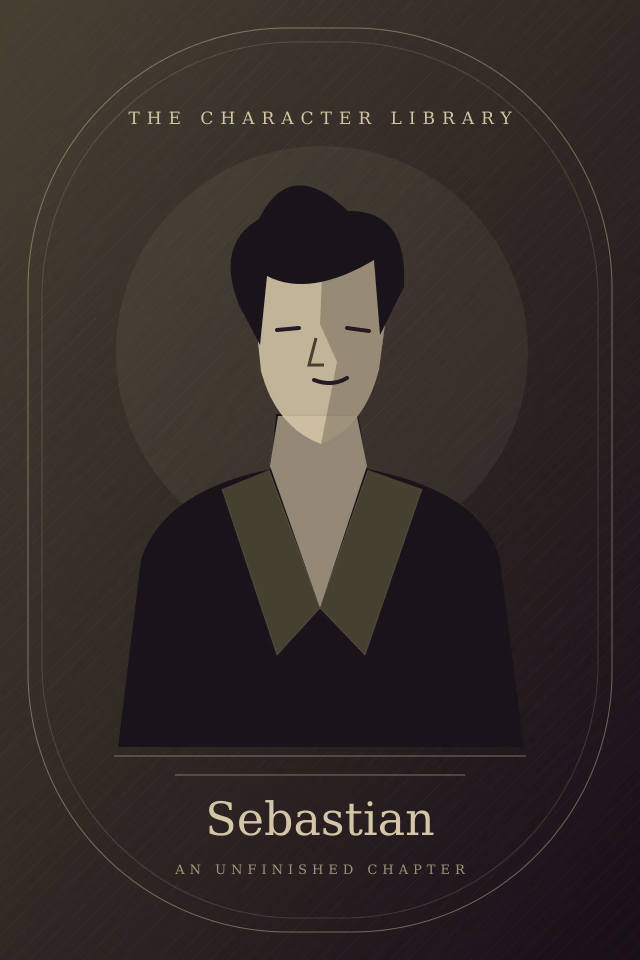 Illustrated bookplate for Sebastian, history lecturer